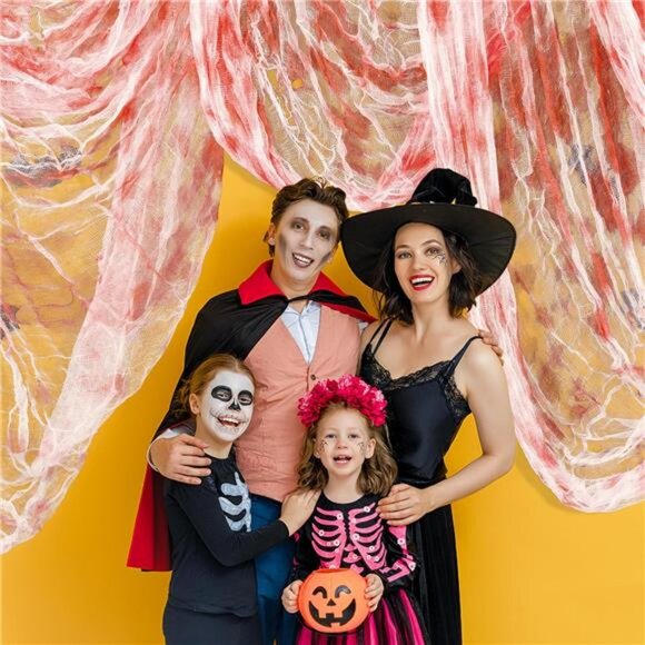 197" x 85" Halloween Creepy Cloth - Scary Gauze Blood Creepy Cloth - Picture 6 of 8